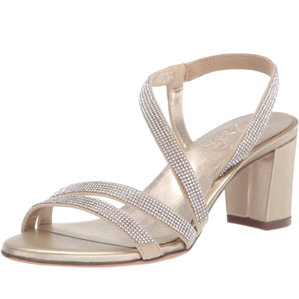 NEW naturalizer champagne/gold strappy heels with bling